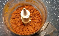 The cookie mixture after 20 seconds in the blender