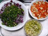 Diced herbs and vegetables