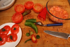 A few baby home grown sweet peppers have been added as well