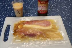 Ready to cook sous-vide with an example of the sauces in the background