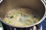 Pasta and broccoli boiling