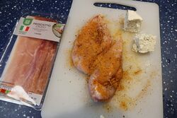 The chicken rolled in Taste Sensation Chili Cheese marinade