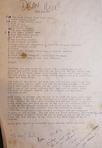The original (curry stained) recipe