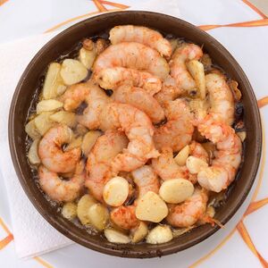 Menorcan garlic prawns