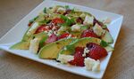 Thumbnail for File:Avocado and Strawberry Salad with Dragon Caerphilly cheese recipe.jpg
