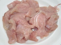 Cubed turkey