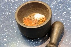 The herb rub before grinding