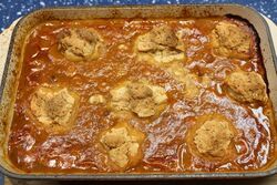 In the stew, baked