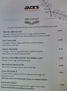 Jack's of Woodlakes Breakfast Menu - 2024