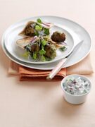 Falafel with cucumber salad and pitta bread