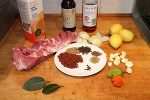 The ingredients for cochinita pibil