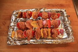 Lamb fillet kebabs, ready to grill