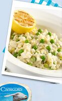 Lemon, garden peas and Capricorn goats' cheese risotto