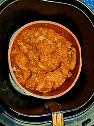 King Kebab, defrosted and spread over a silicone baking tray, ready to air fry