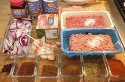 Chili con carne numero uno, the ingredients