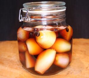 Pickled shallots in sherry vinegar