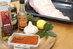 Eight hour smoky Guinness pulled pork, the ingredients