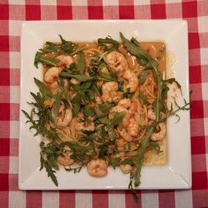 Lemon and garlic chili prawns