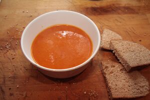 Roasted squash, red pepper and sweet potato soup