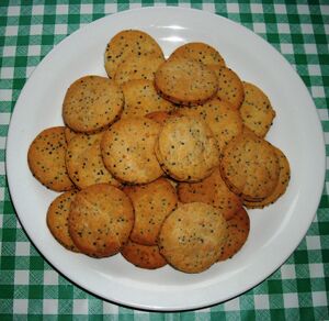 Cheese and mustard seed biscuits