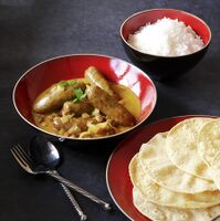 Fruity sausage and coconut curry