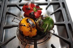 Burn the skin over an oven ring