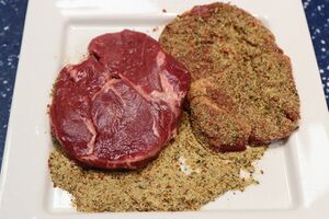 Sous-vide Phillycheese rib-eye steaks