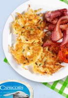 Crispy Capricorn potato fritters with bacon