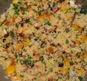 Colourful couscous recipe (V)