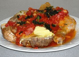 Chicken legs with tomato and ginger sauce