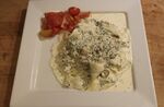 Thumbnail for File:Crab, prawns, dill with pasta in a creamy sauce recipe.jpg