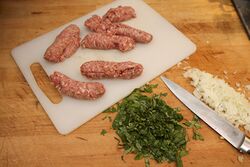 Ingredients for the meatballs