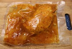 Coconut chilli chicken after 6 hours sous-vide cooking