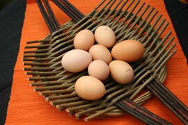 Drappit eggs with herbs