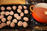 24 meatballs, ready to simmer