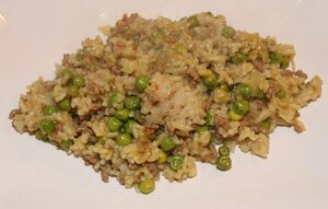 Beef and pea pilaf