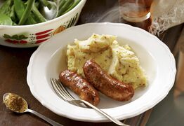 Bangers and mustard mash (GF)
