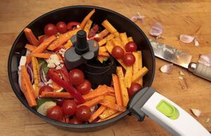 Air fried roasted vegetables, mozzarella, ham and pasta recipe