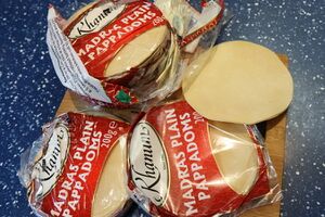 Raw uncooked poppadoms