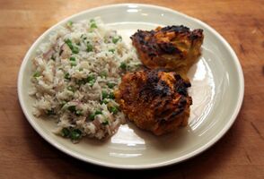 Spicy chicken with fried rice
