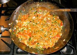 The stuffing mixture - cooked, ready to stuff the peppers